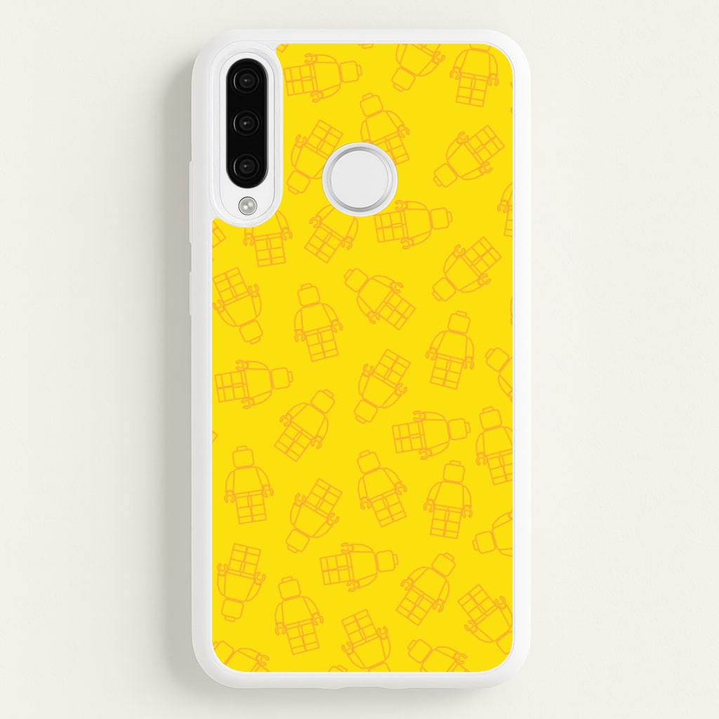 Bricks Figures Pattern Yellow - Bricks Phone Case for Huawei P30 Lite