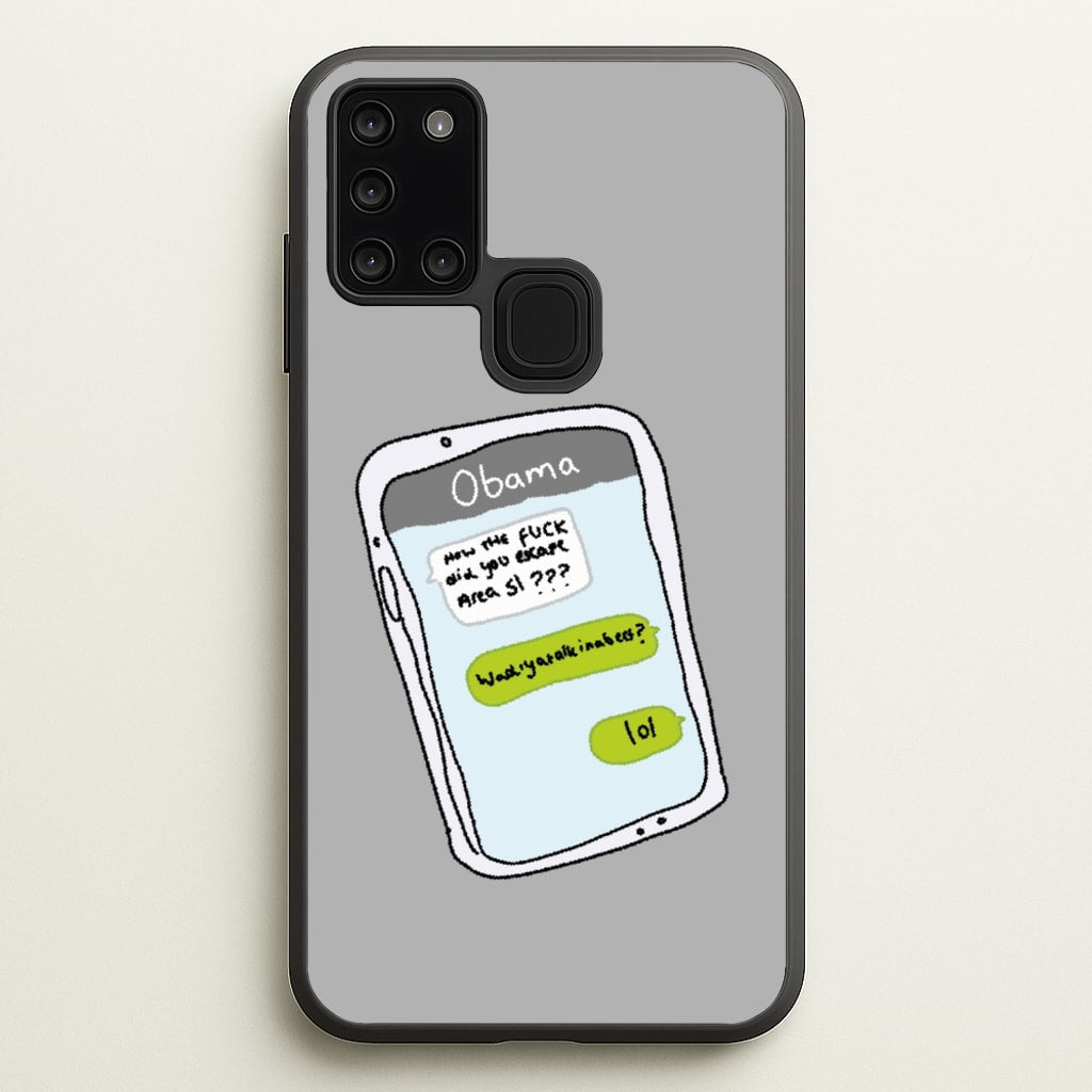 Messaging Obama - Big Lez Phone Case for Galaxy A21s