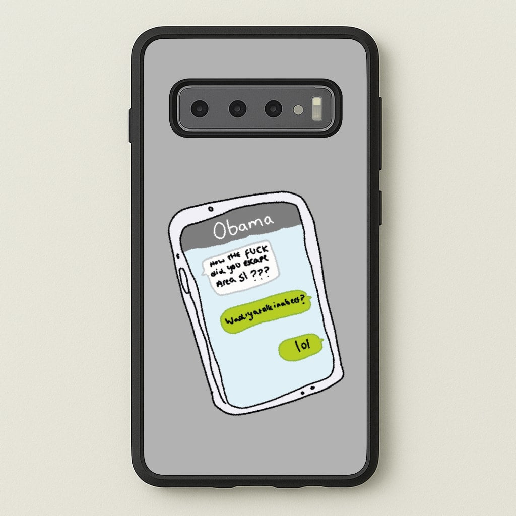 Messaging Obama - Big Lez Phone Case for Galaxy S10 Plus
