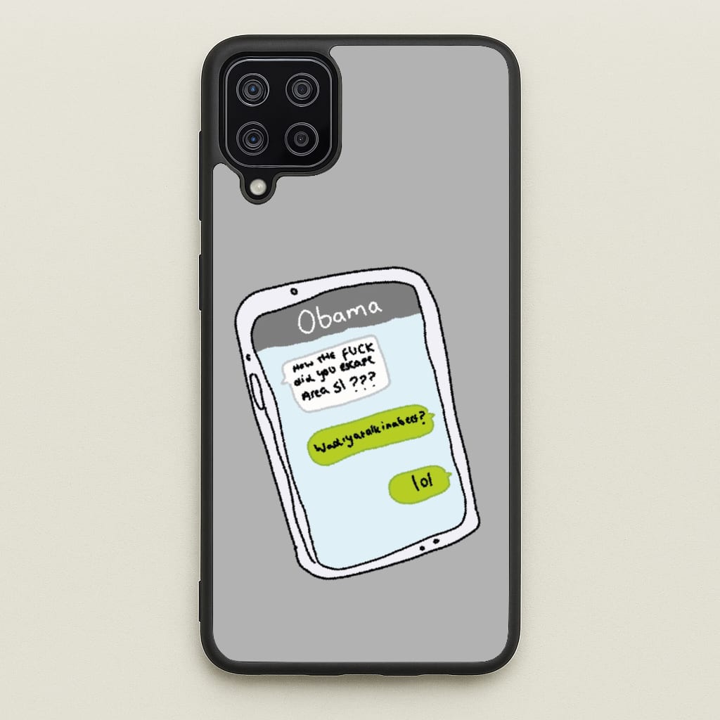 Messaging Obama - Big Lez Phone Case for Galaxy A12
