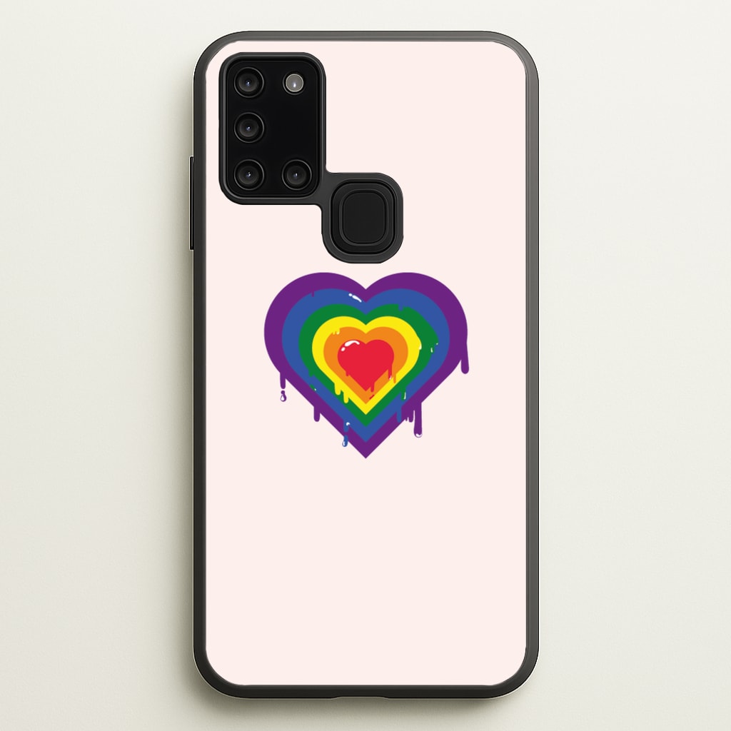 Dripped heart - Pride - LGBT Phone Case for Galaxy A21s