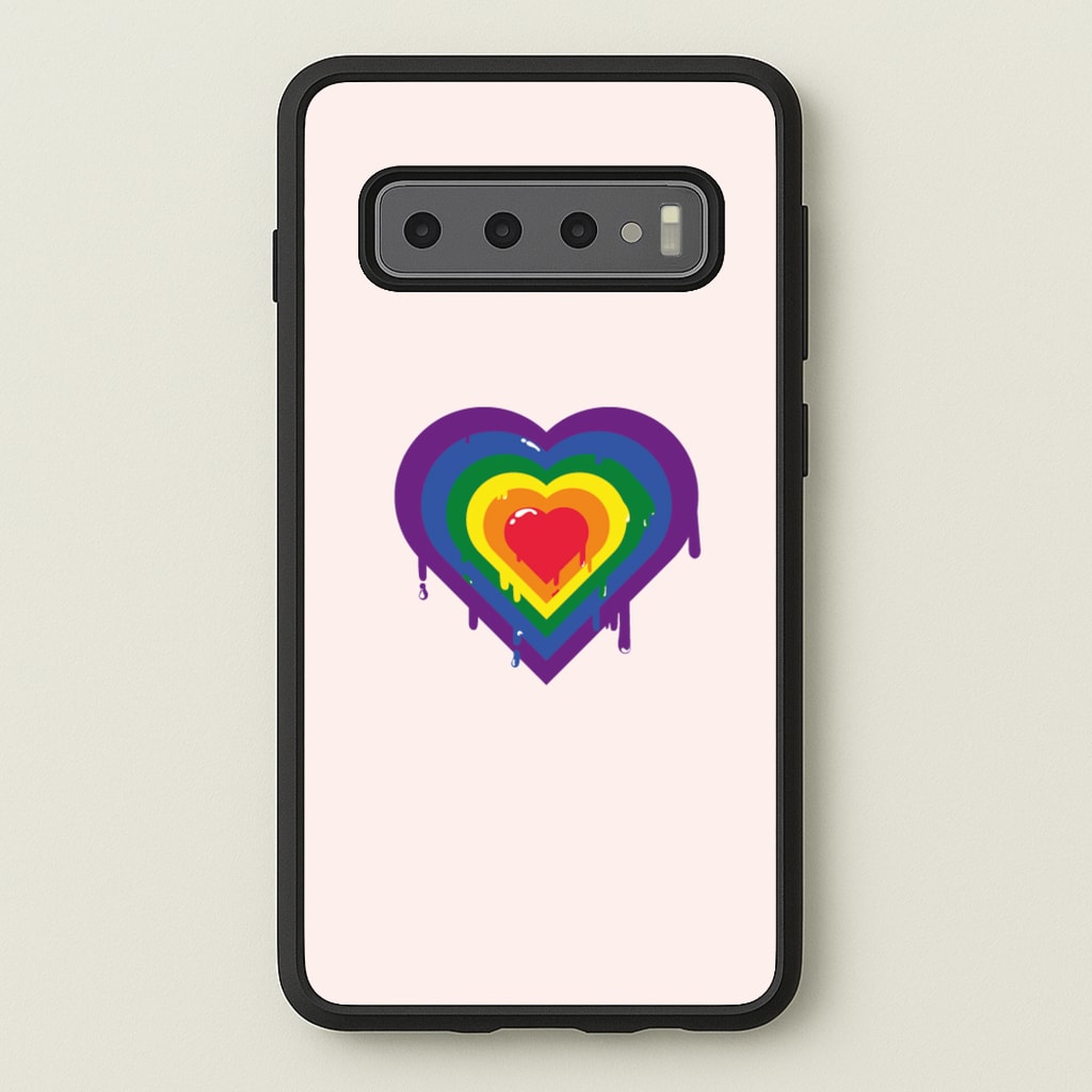 Dripped heart - Pride - LGBT Phone Case for Galaxy S10 Plus
