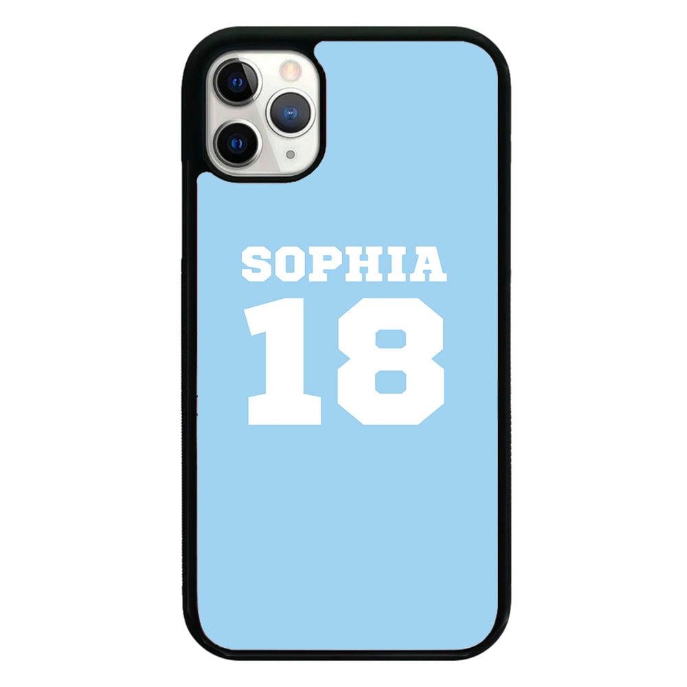 Light Blue - Personalised Football Phone Case