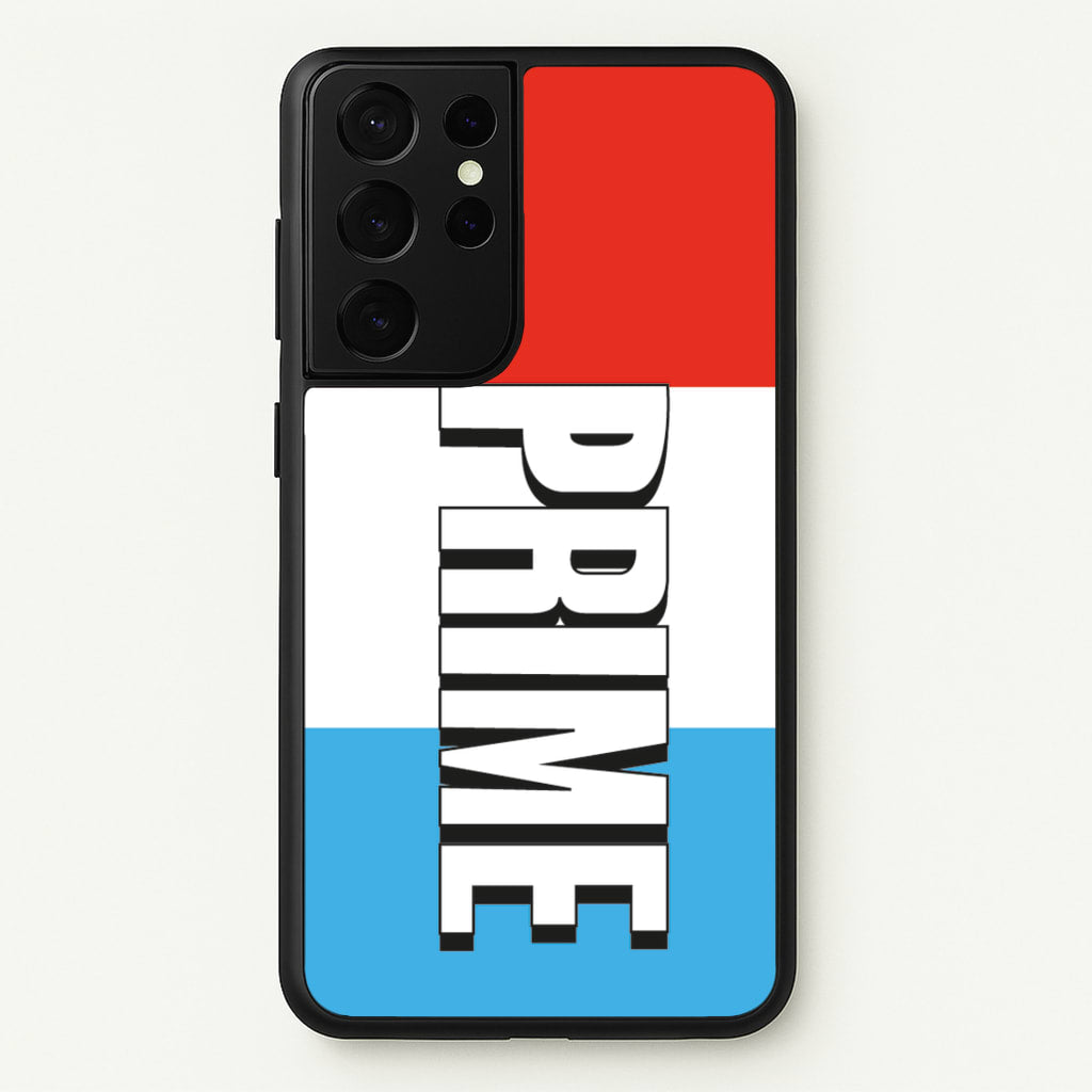Prime - White And Red - Prime Phone Case for Galaxy S21 Ultra