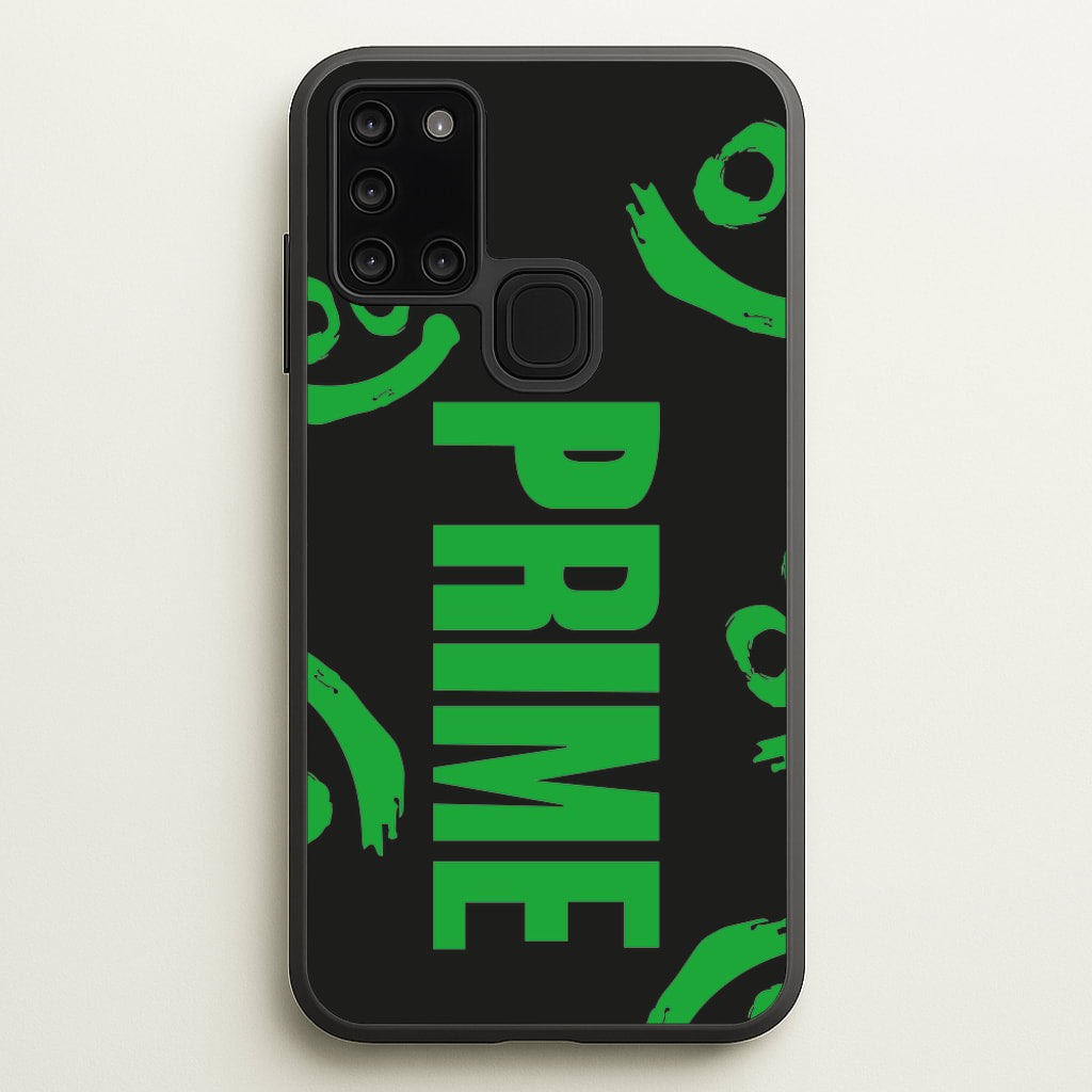 Prime - Green And Black - Prime Phone Case for Galaxy A21s