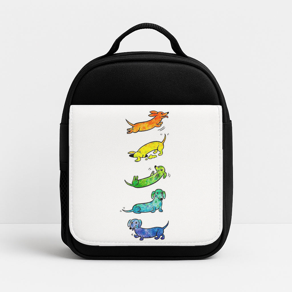 Watercolor Rainbow Dachshunds Lunchbox