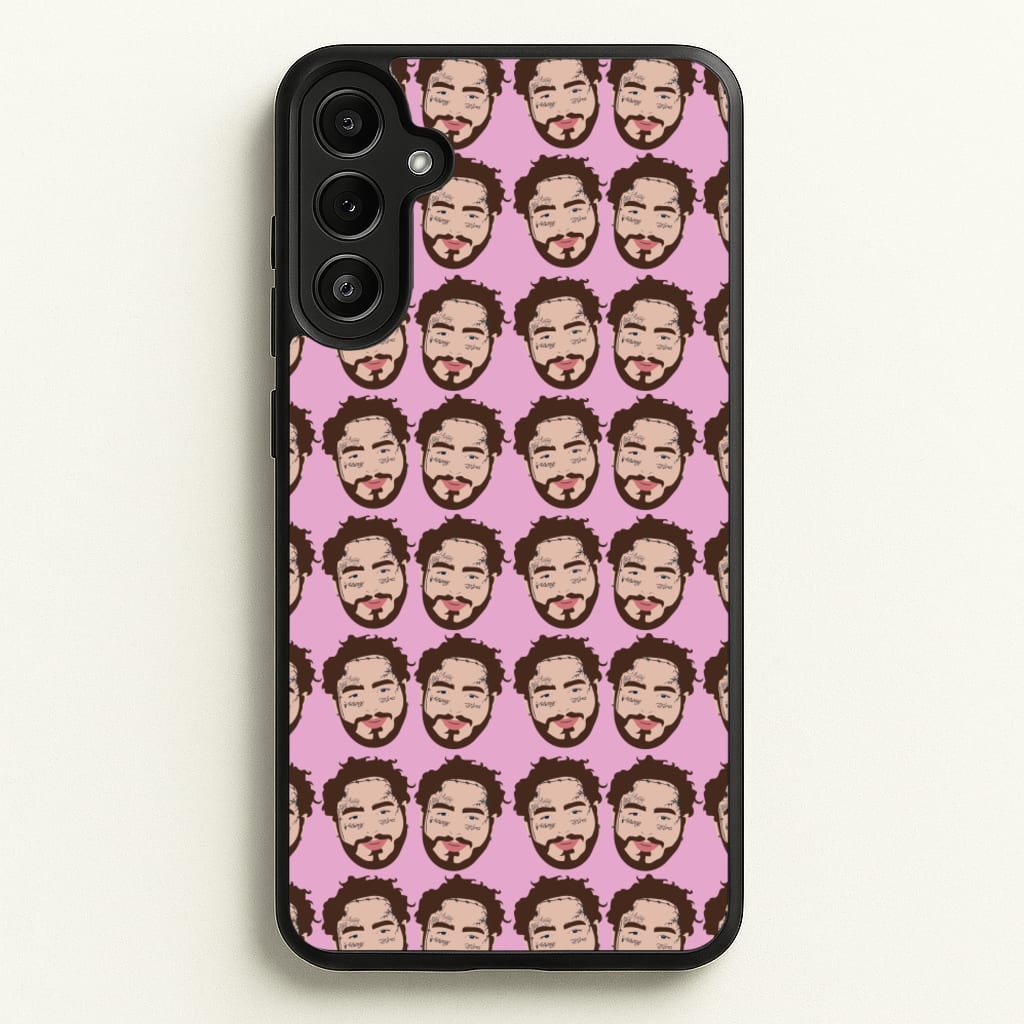 Malone Pattern - Post Malone Phone Case for Galaxy A34
