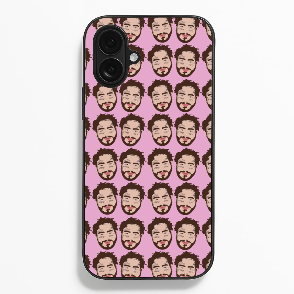 Malone Pattern - Post Malone Phone Case for iPhone 16 Plus