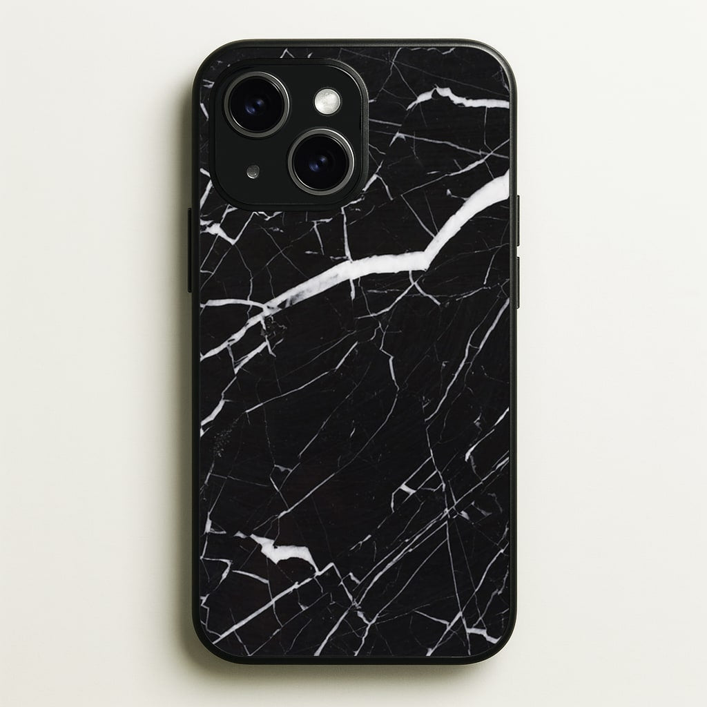 Black & White Marble Pattern - marble Phone Case for iPhone 15 Plus