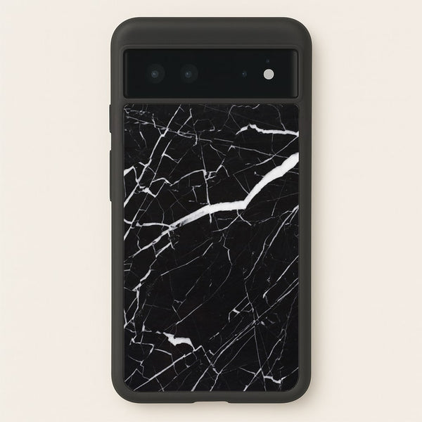 Black & White Marble Pattern - marble Phone Case for Google Pixel 6