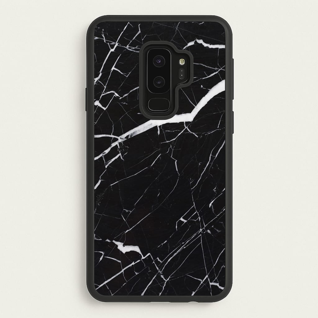 Black & White Marble Pattern - marble Phone Case for Galaxy S9 Plus