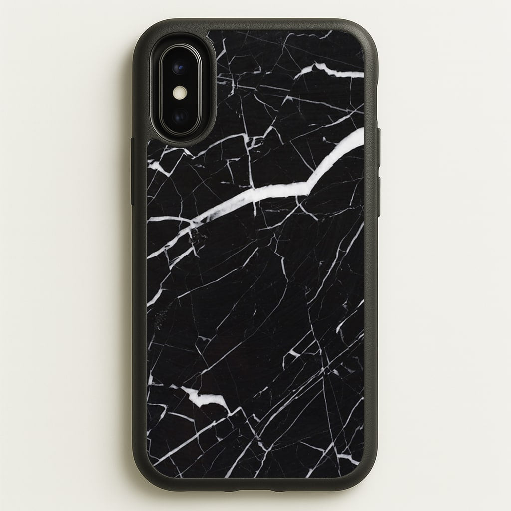 Black & White Marble Pattern - marble Phone Case for iPhone X / XS