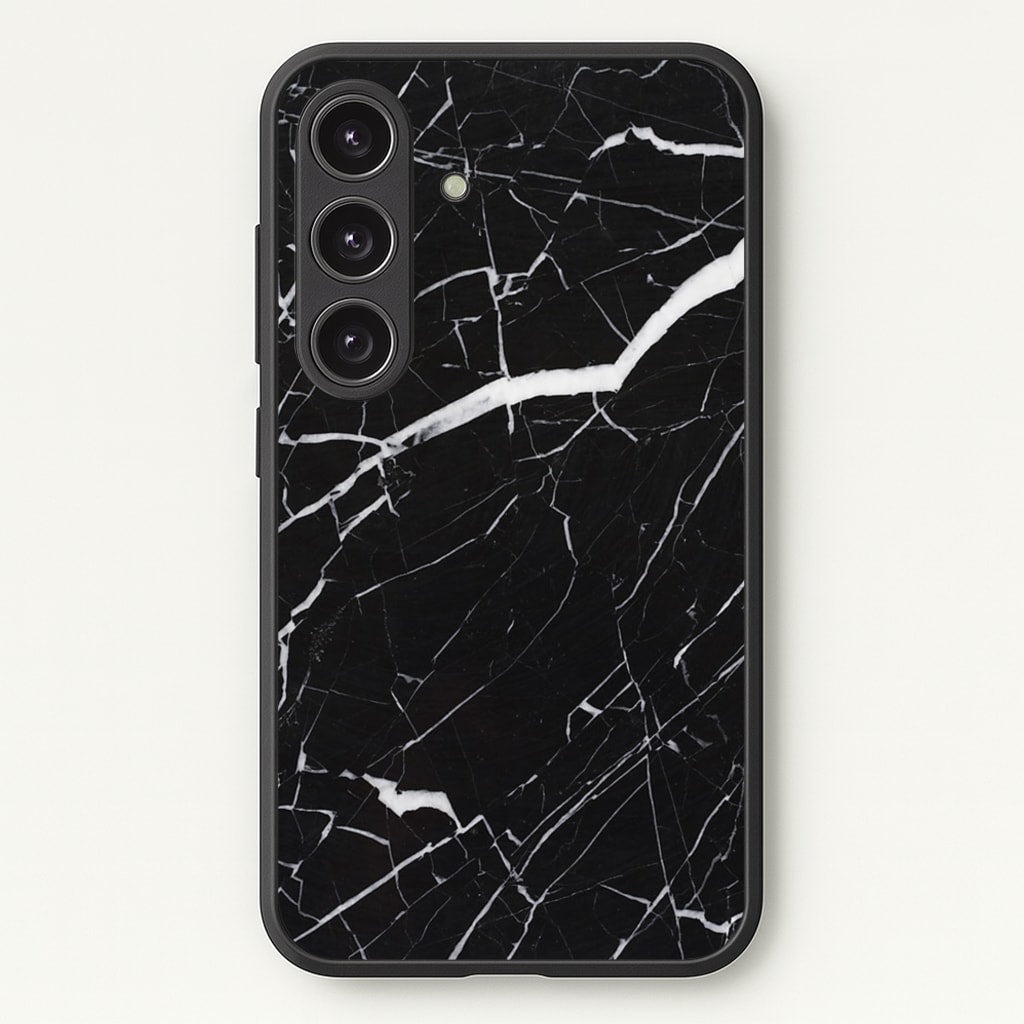 Black & White Marble Pattern - marble Phone Case for Galaxy S24FE