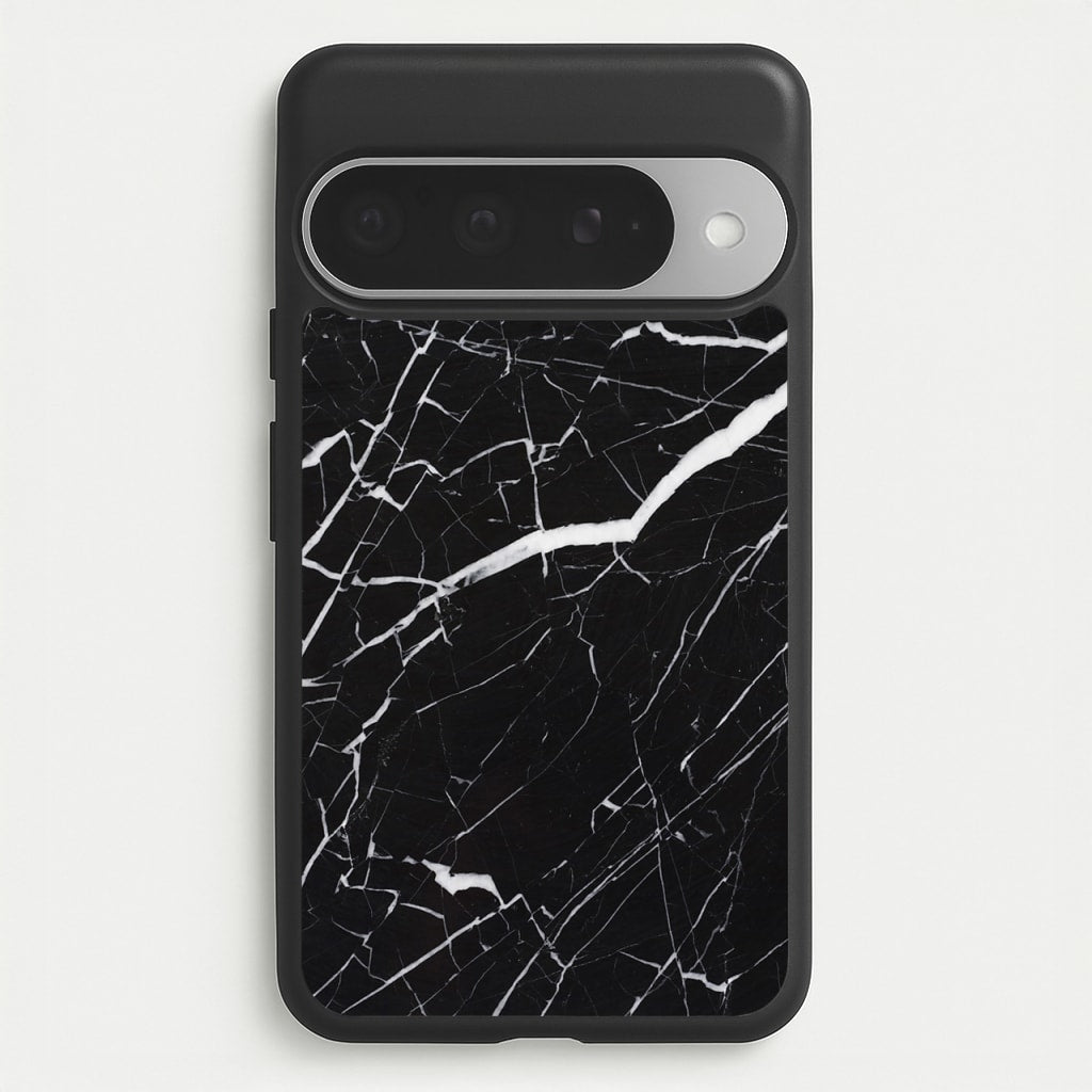 Black & White Marble Pattern Phone Case for Google Pixel 10 Pro XL
