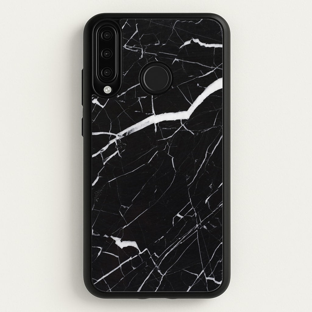 Black & White Marble Pattern - marble Phone Case for Huawei P30 Lite