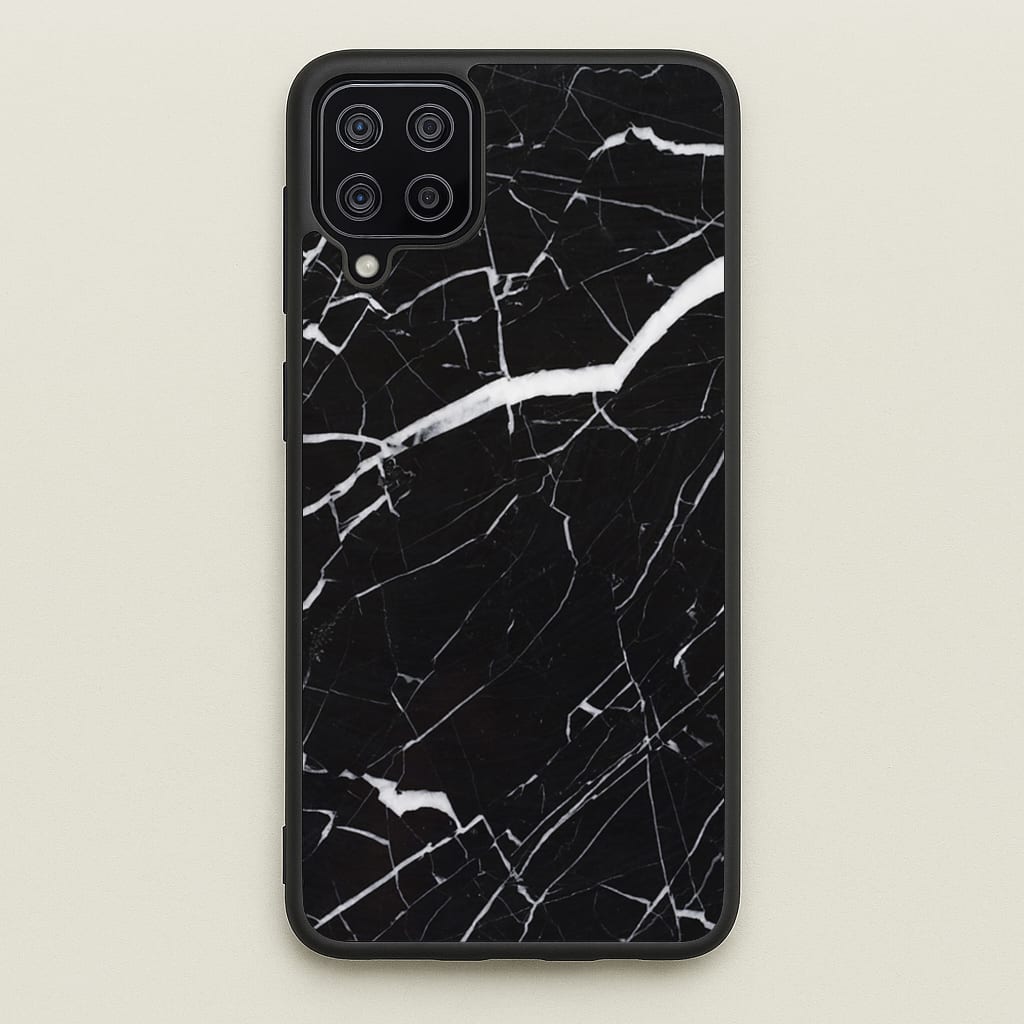Black & White Marble Pattern - marble Phone Case for Galaxy A12