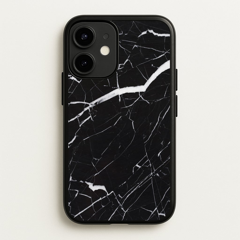 Black & White Marble Pattern - marble Phone Case for iPhone 12 Mini
