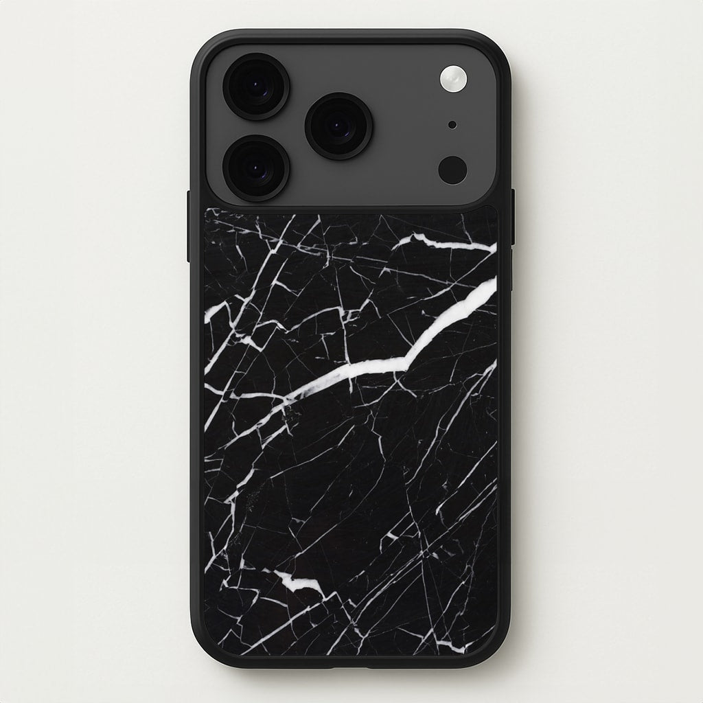 Black & White Marble Pattern Phone Case for iPhone 17 Pro