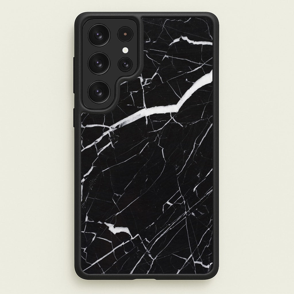 Black & White Marble Pattern - marble Phone Case for Galaxy S23 Ultra