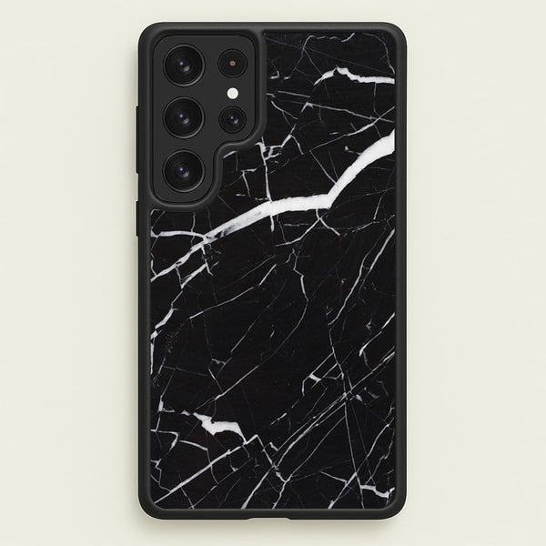 Black & White Marble Pattern - marble Phone Case for Galaxy S23 Ultra
