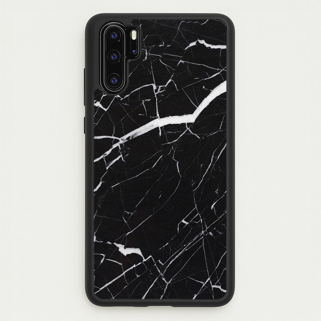 Black & White Marble Pattern - marble Phone Case for Huawei P30 Pro