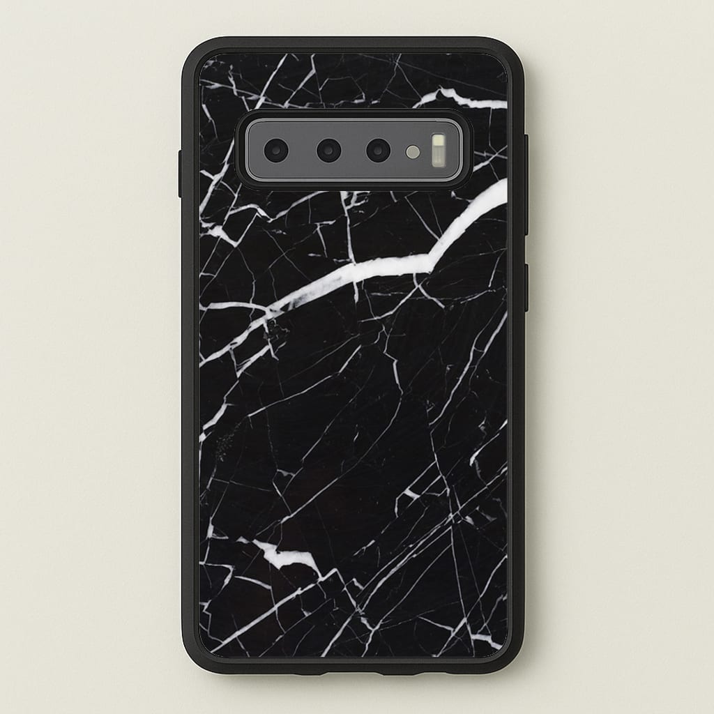 Black & White Marble Pattern - marble Phone Case for Galaxy S10