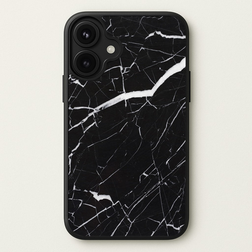 Black & White Marble Pattern Phone Case for iPhone 17