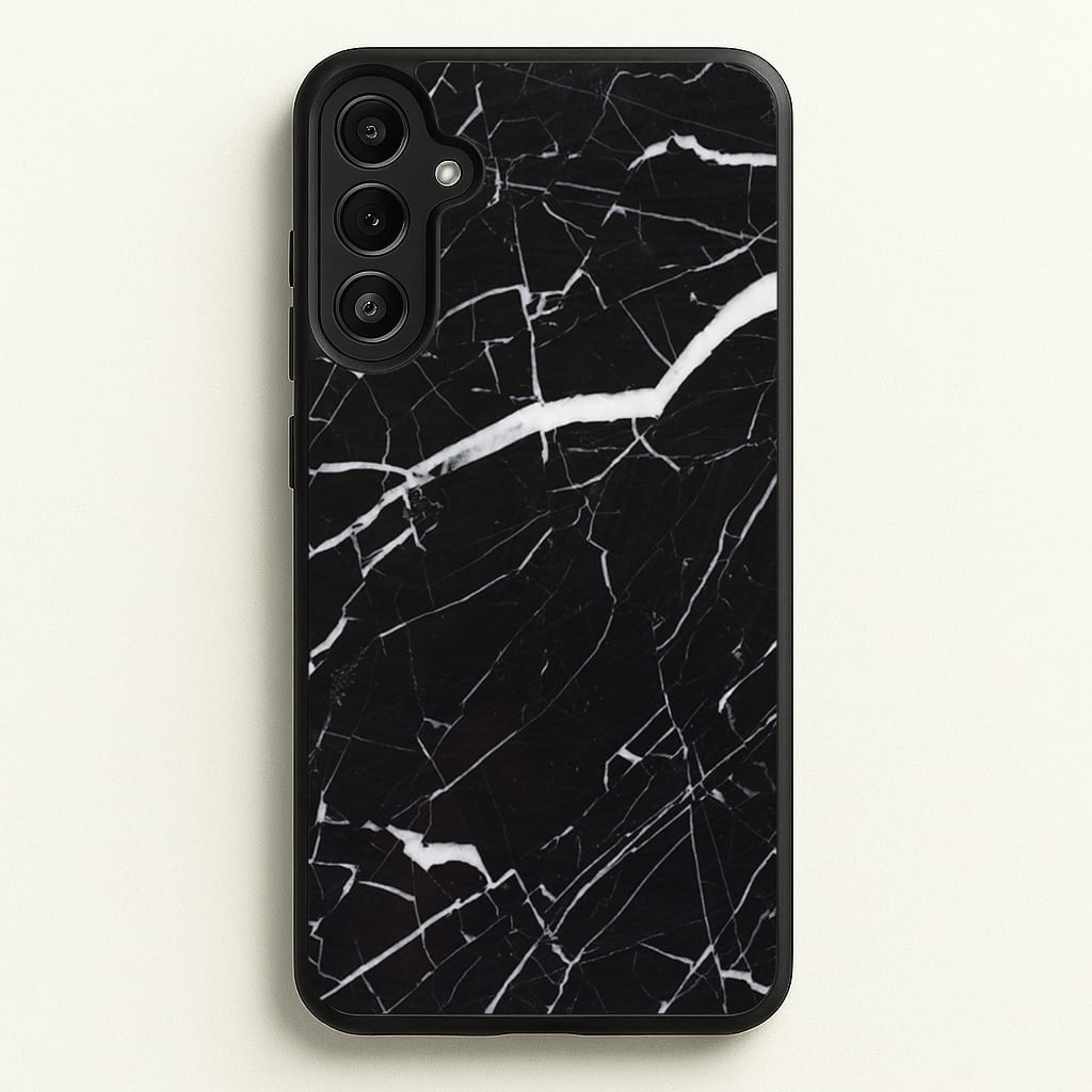 Black & White Marble Pattern - marble Phone Case for Galaxy A36