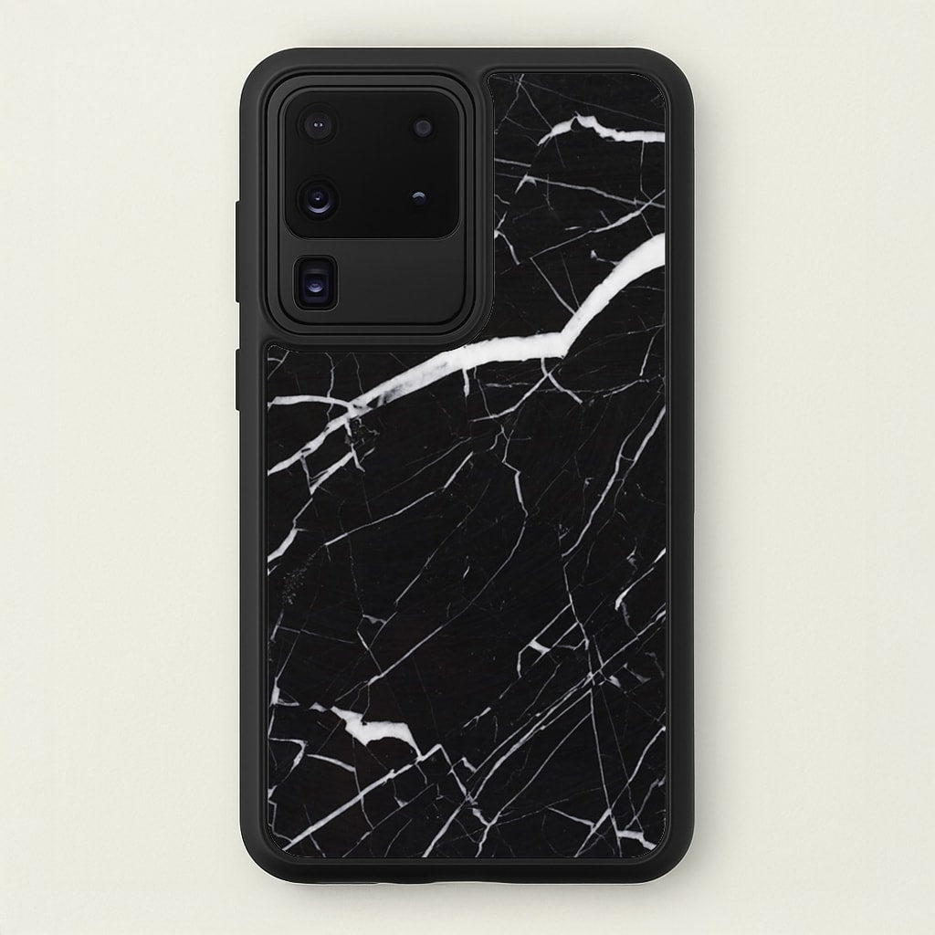 Black & White Marble Pattern - marble Phone Case for Galaxy S20 Ultra