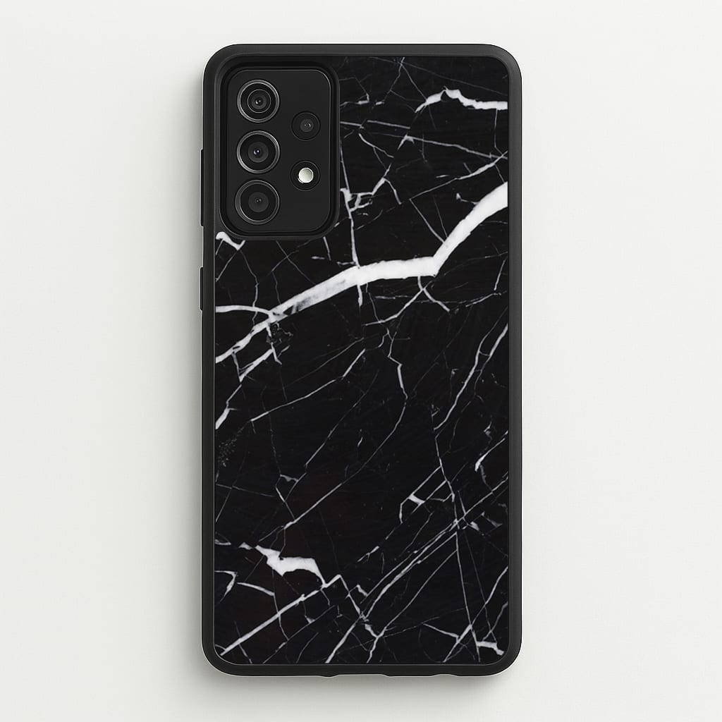 Black & White Marble Pattern - marble Phone Case for Galaxy A52 / A52s