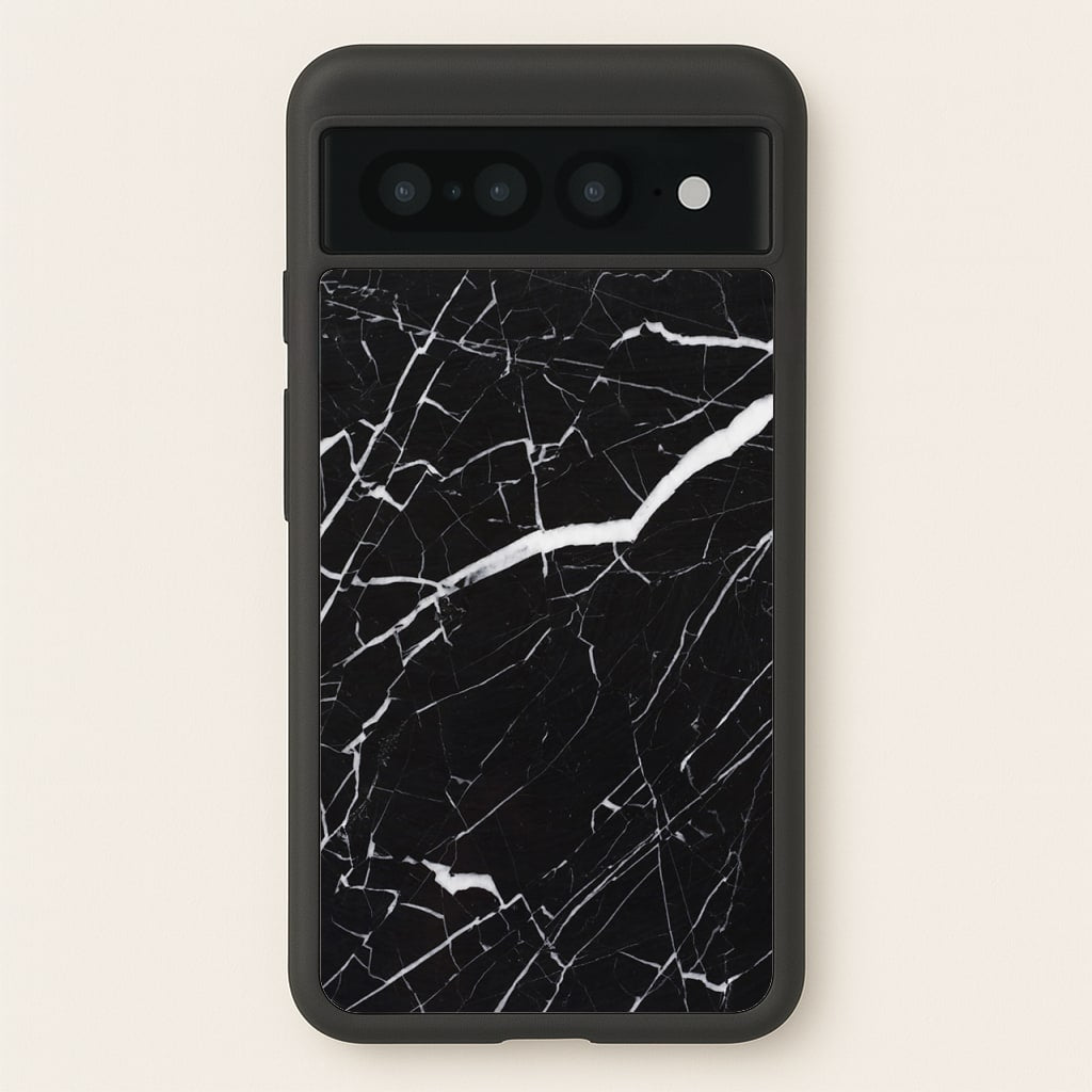 Black & White Marble Pattern - marble Phone Case for Google Pixel 7 Pro