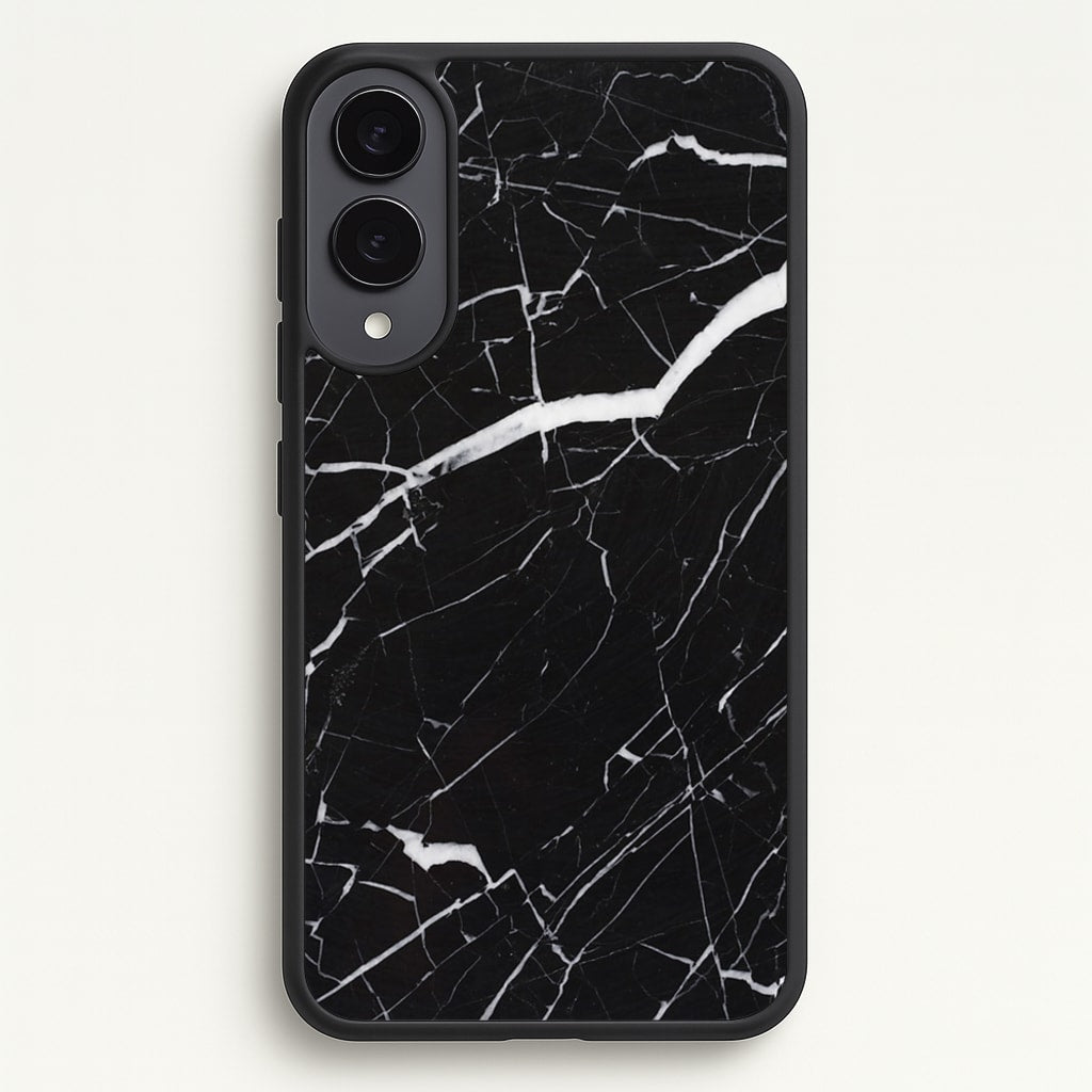 Black & White Marble Pattern - marble Phone Case for Galaxy S25 Edge