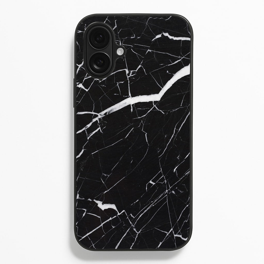 Black & White Marble Pattern - marble Phone Case for iPhone 16 Plus