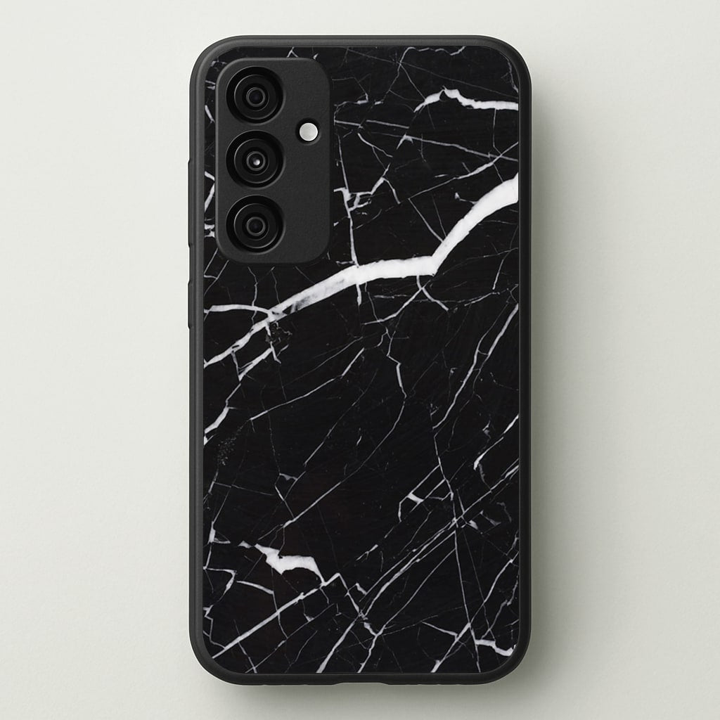 Black & White Marble Pattern - marble Phone Case for Galaxy A55