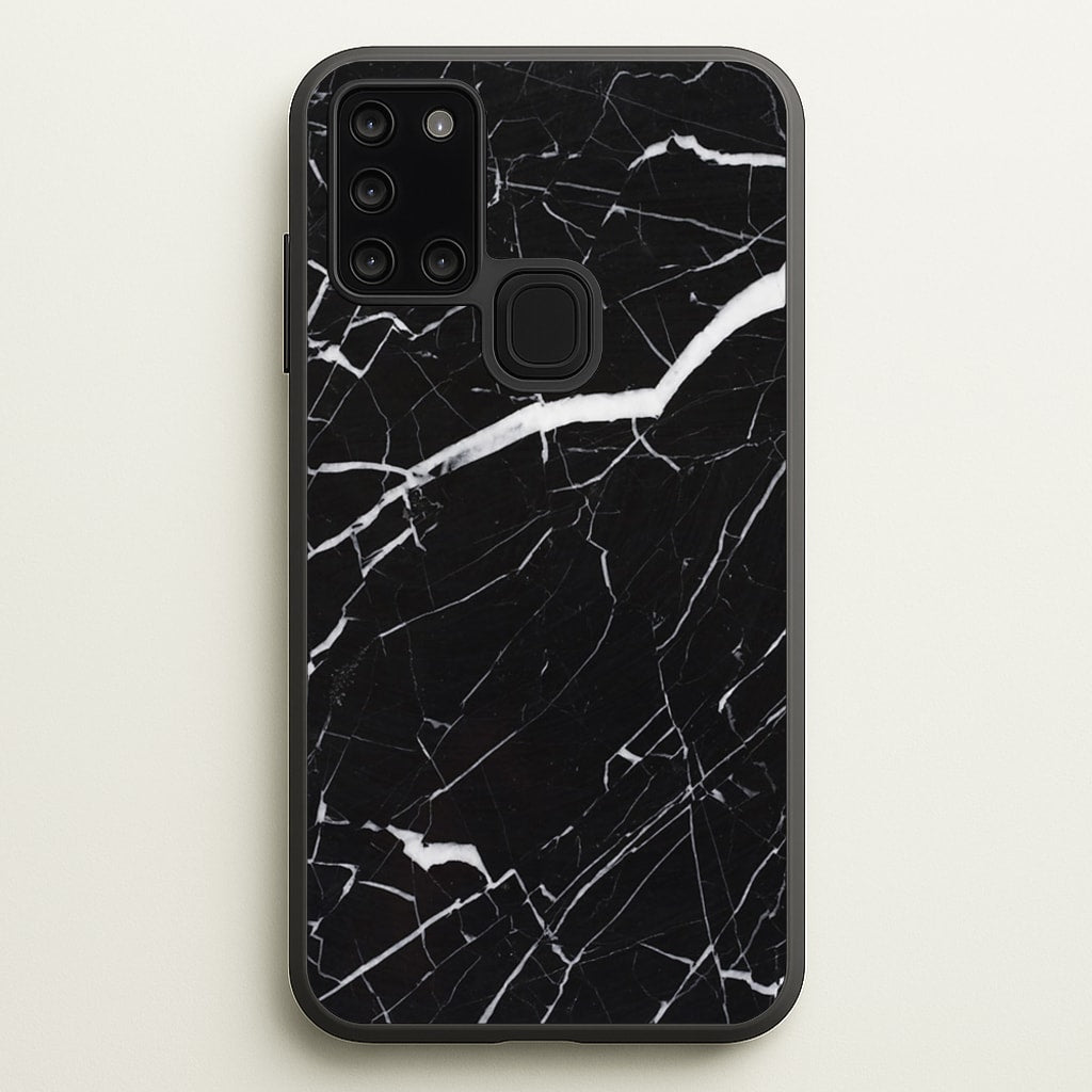 Black & White Marble Pattern - marble Phone Case for Galaxy A21s