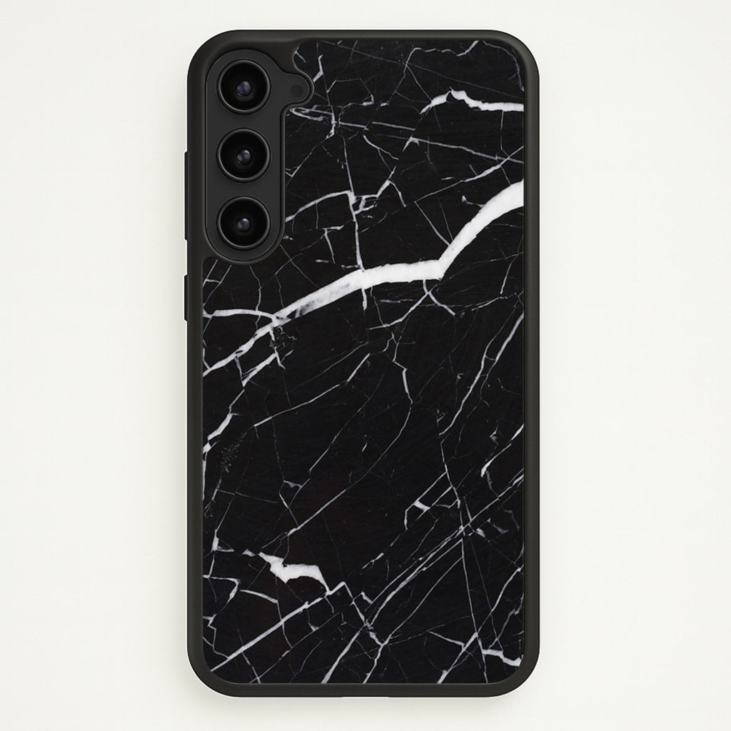 Black & White Marble Pattern - marble Phone Case for Galaxy S23