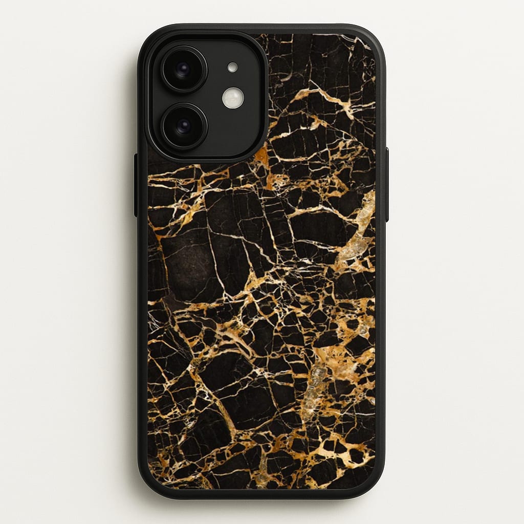 Black & Gold Marble Pattern - marble Phone Case for iPhone 11