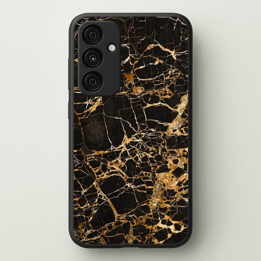 Black & Gold Marble Pattern - marble Phone Case for Galaxy A55