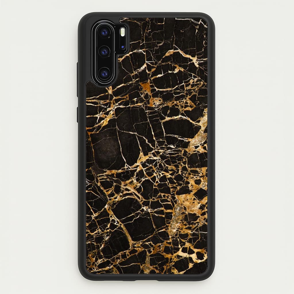 Black & Gold Marble Pattern - marble Phone Case for Huawei P30 Pro
