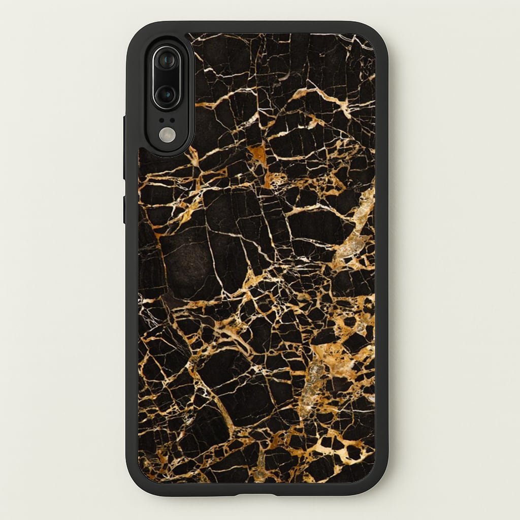 Black & Gold Marble Pattern - marble Phone Case for Huawei P20