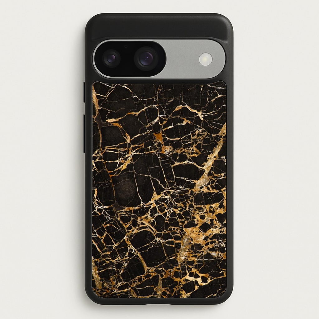 Black & Gold Marble Pattern - marble Phone Case for Google Pixel 9 / 9 Pro