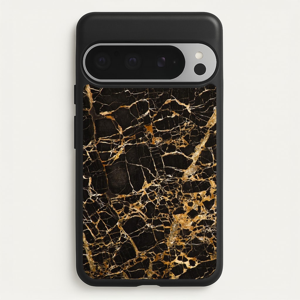 Black & Gold Marble Pattern - marble Phone Case for Google Pixel 9 Pro XL