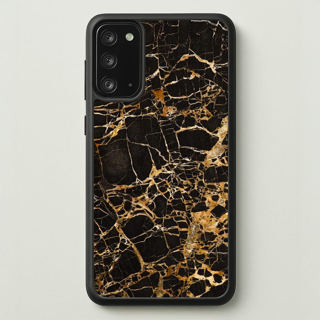 Black & Gold Marble Pattern - marble Phone Case for Galaxy Note 20