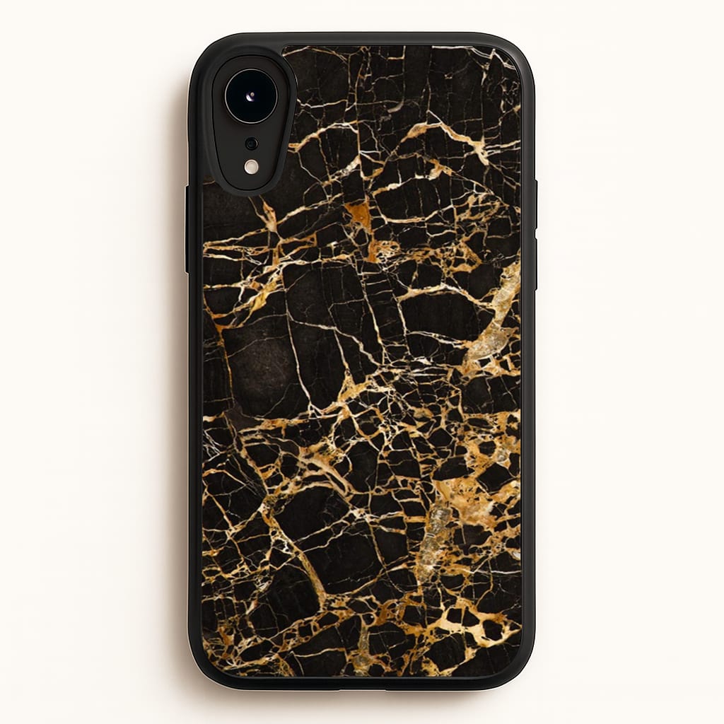 Black & Gold Marble Pattern - marble Phone Case for iPhone XR