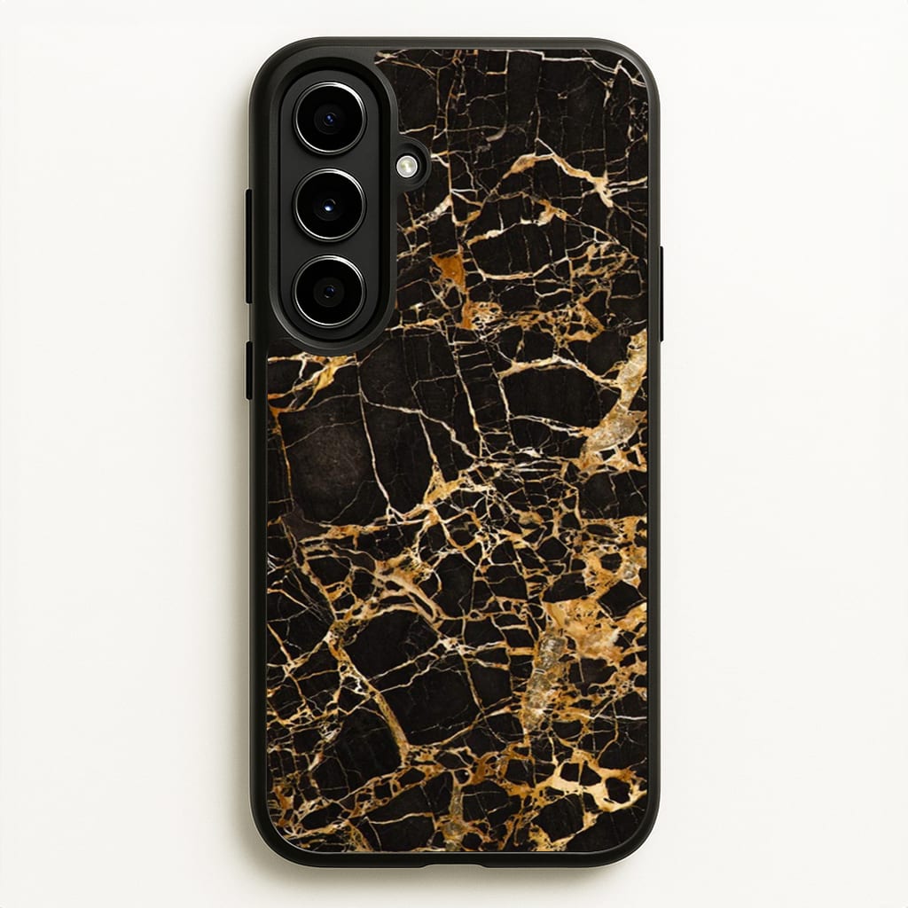 Black & Gold Marble Pattern - marble Phone Case for Galaxy A56