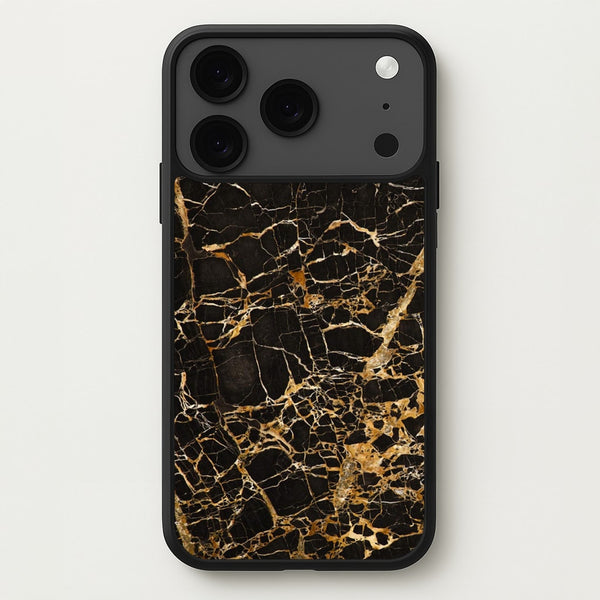 Black & Gold Marble Pattern Phone Case for iPhone 17 Pro