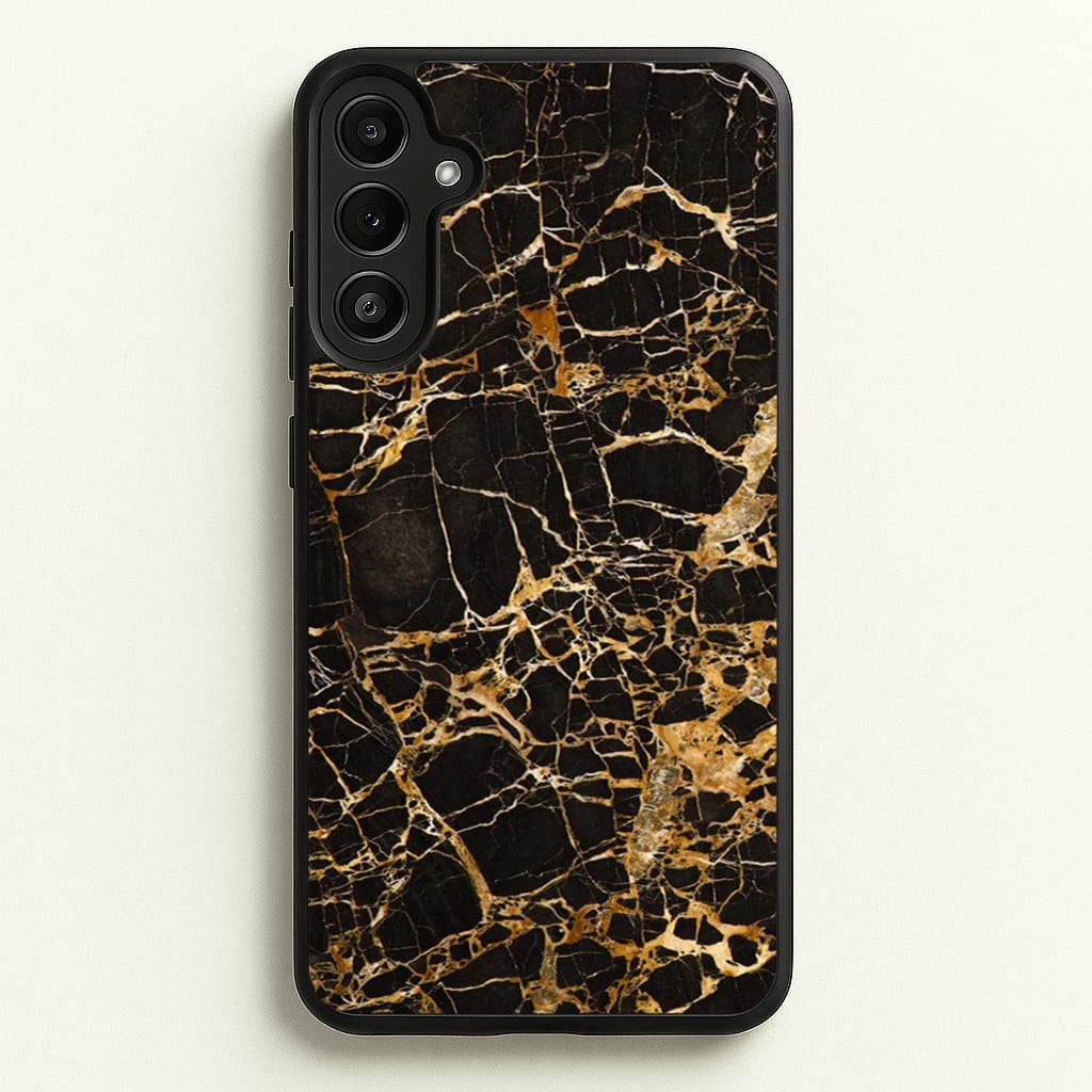 Black & Gold Marble Pattern - marble Phone Case for Galaxy A34