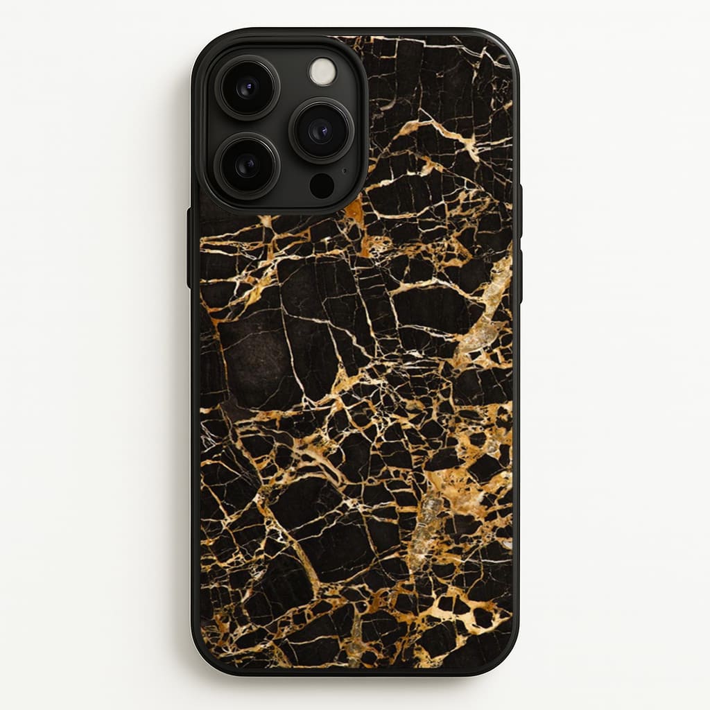 Black & Gold Marble Pattern - marble Phone Case for iPhone 13 Pro Max