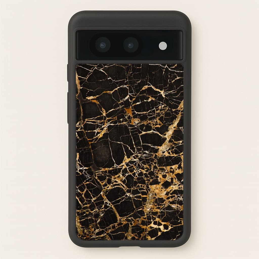 Black & Gold Marble Pattern - marble Phone Case for Google Pixel 8a
