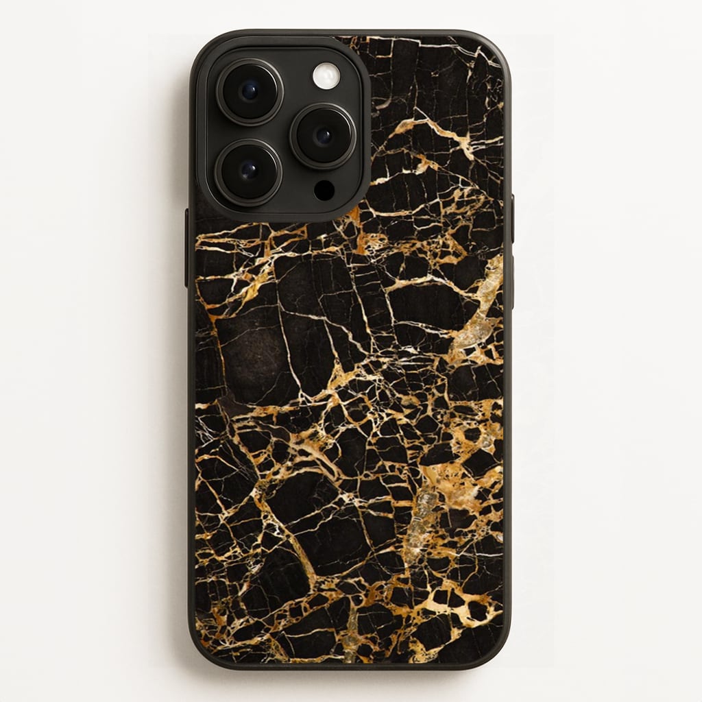 Black & Gold Marble Pattern - marble Phone Case for iPhone 12 Pro Max